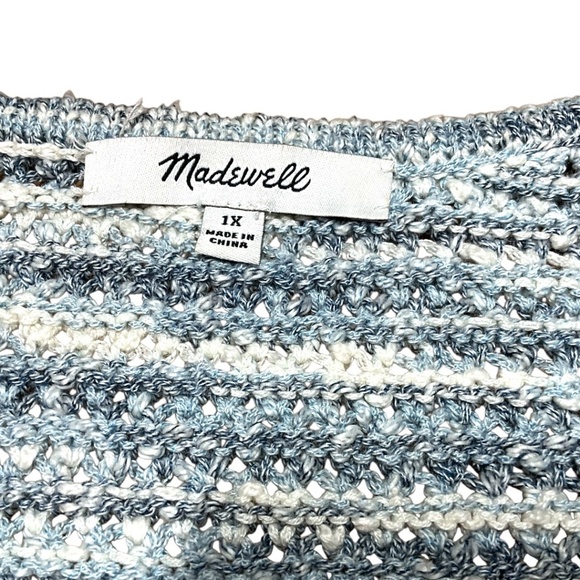 MADEWELL Cotton Blend Southbrook Open Stitch Pullover V-Neck Sweater Space Dye - Picture 6 of 10